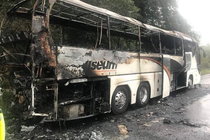 Coach fire led to A3 traffic delays