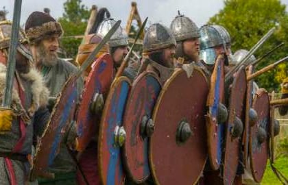 Saxons battle Danes at Butser Ancient Farm