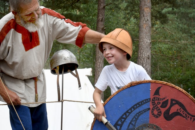 A historical re-enactment from Secrets of the Heath 2021, Hogmoor Inclosure, Bordon.