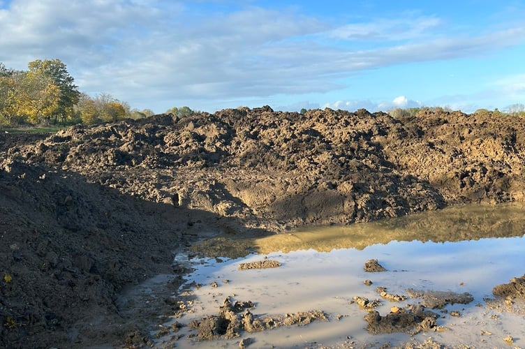 Destruction caused by Esso's contractors at Mr Rayner's farm