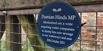 Blue plaques unveiled in Farnham and Alton shaming MPs on river sewage