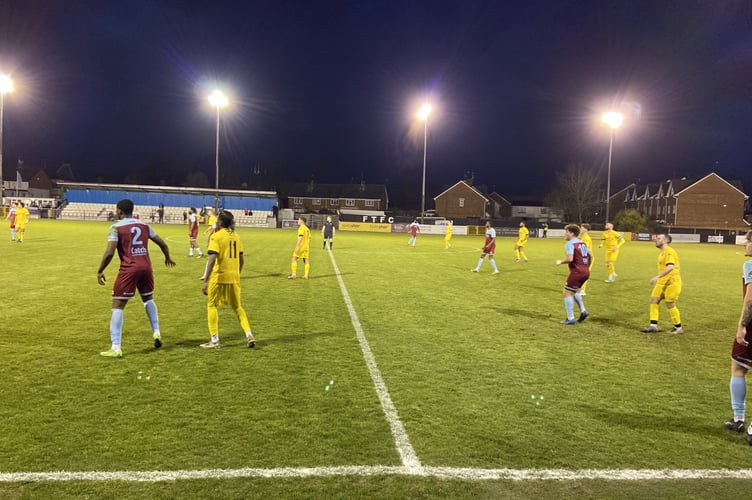 Action from Farnham Town’s 4-1 win against Redhill on Tuesday night