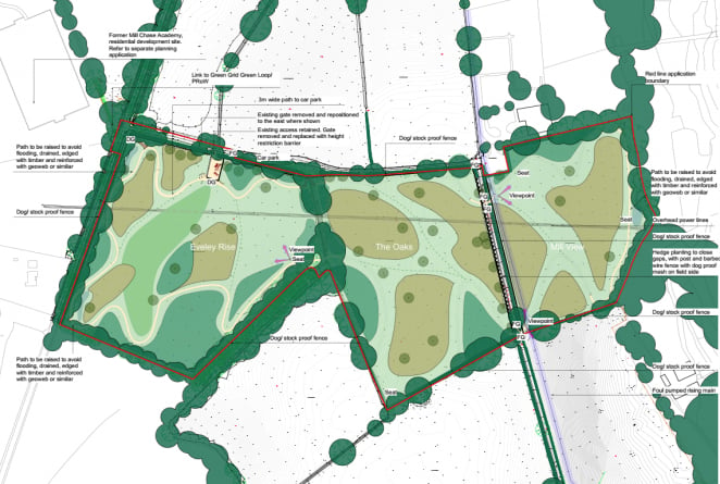 Standford Grange Farm SANG plan, June 2023.