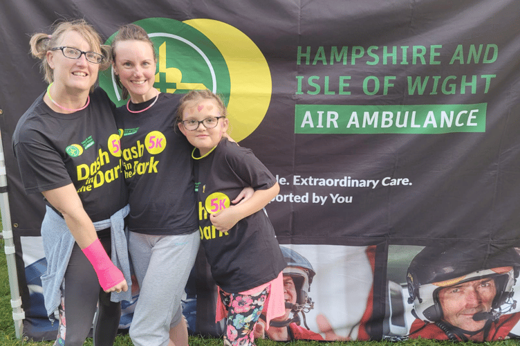 Aldershot mum Jenny will be leading the pack at Hampshire and Isle of Wight Air Ambulance's night-time 5k fun run Dash in the Dark, to say thank you for saving her three-year-old son