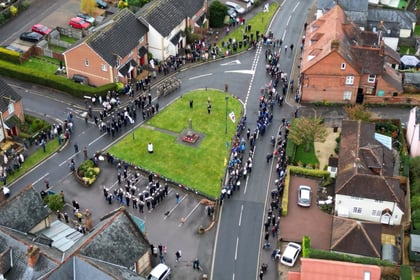 WATCH: Aerial footage of wreath laying at Liss Remembrance service