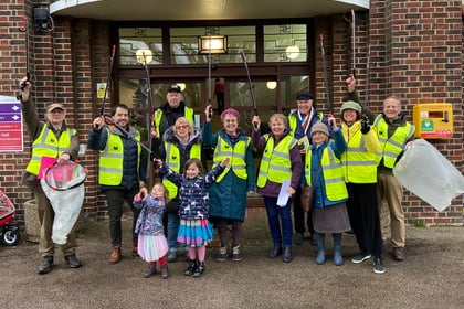 WATCH: Singing litter pickers make debut outside Petersfield Town Hall