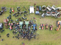 Drone footage of West Meon tractor auction is highly impressive