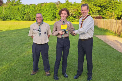 Royal recognition for scout member from Sheet