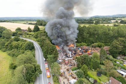 Firefighters tackle blaze at scrapyard south of Petersfield