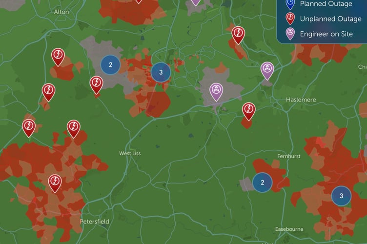 SSEN Power Cut Map East Hampshire