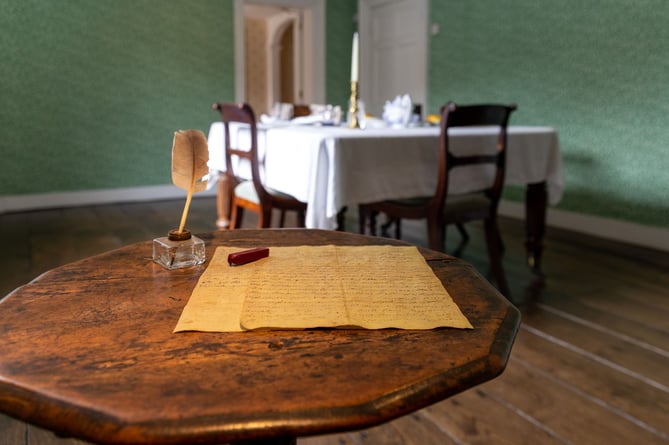 Jane Austen's writing table at Jane Austen's House 