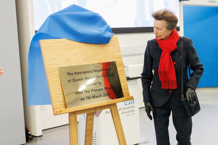 Princess Royal, opens the new ED at Queen Alexandra Hospital, Portsmouth. March 7, 2025.