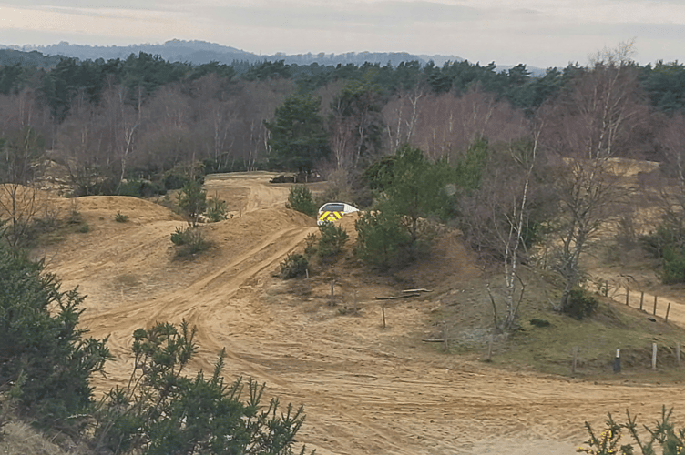 Hampshire Police on patrol on MOD land